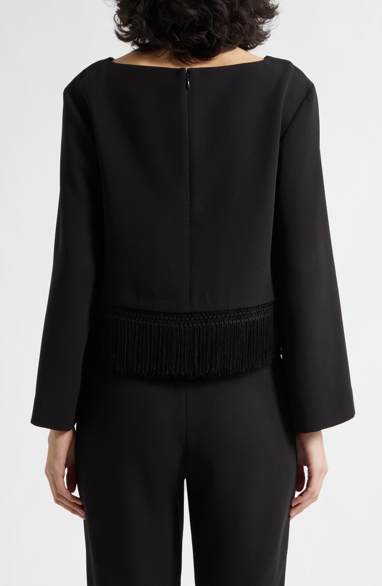 POSSE Bianca Fringe Hem Top, Alternate, color, Black