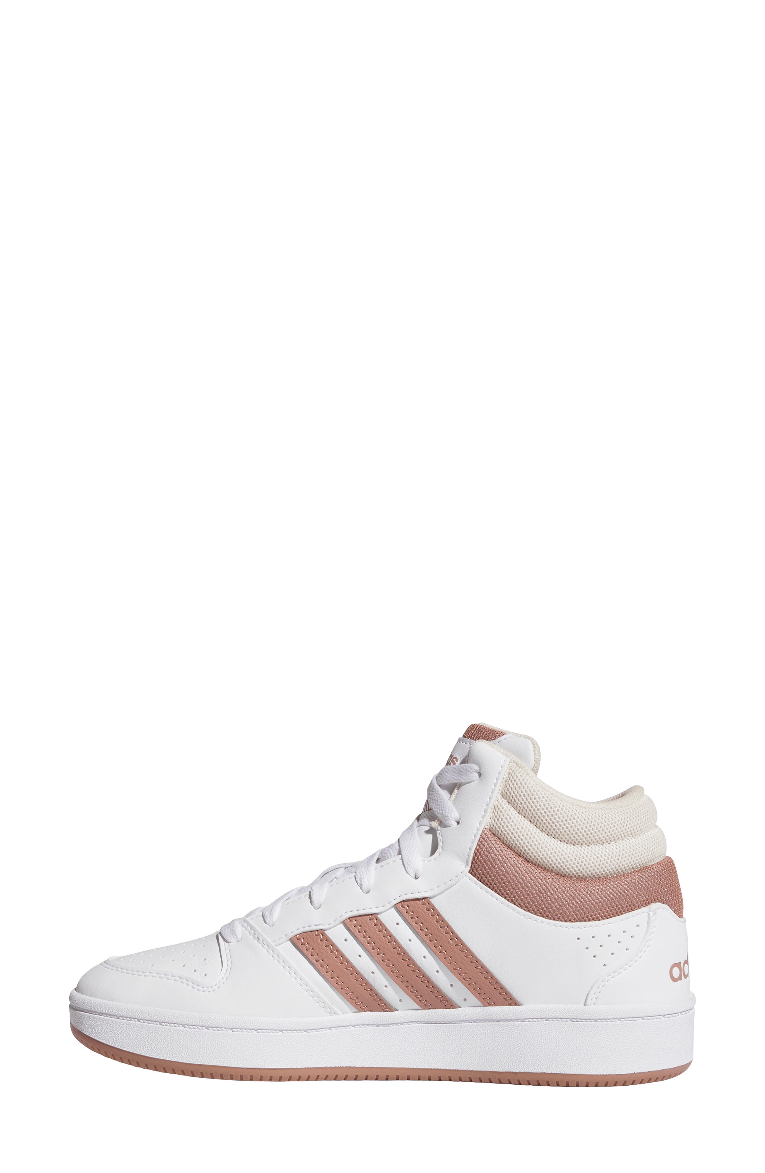 Hoops Classic Mid Top Sneaker, Alternate, color, WHITE/ WARM CLAY/ CREAM