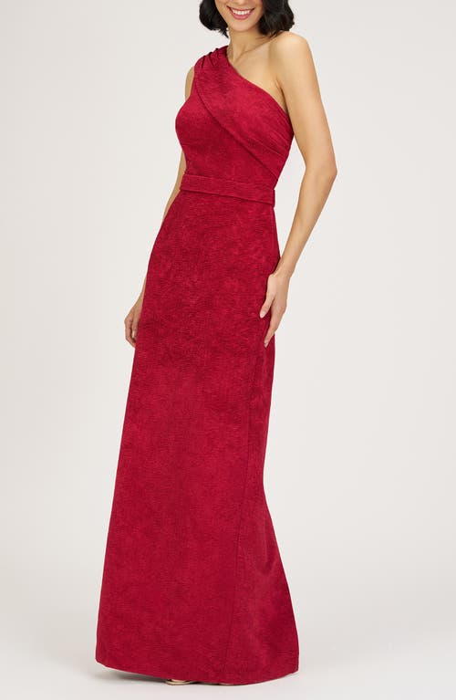 Js Collections Briella One-shoulder Column Gown In Red