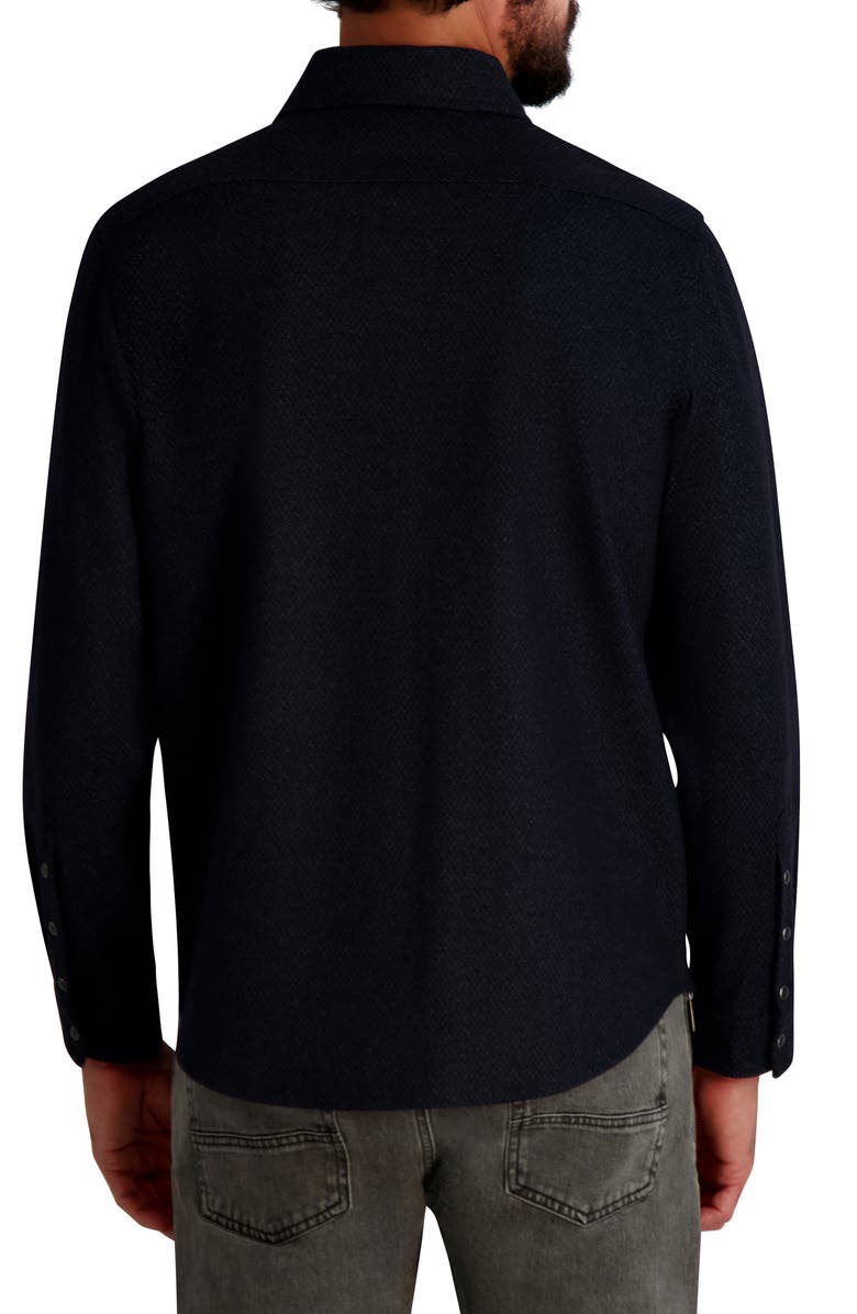 KARL LAGERFELD PARIS Plaid Ponte Shirtjacket, Alternate, color, Navy