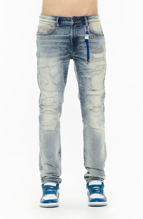 Rocker Rip & Repair Slim Fit Straight Leg Jeans (Luca)