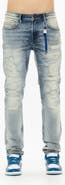 Cult of Individuality Rocker Rip & Repair Slim Fit Straight Leg Jeans