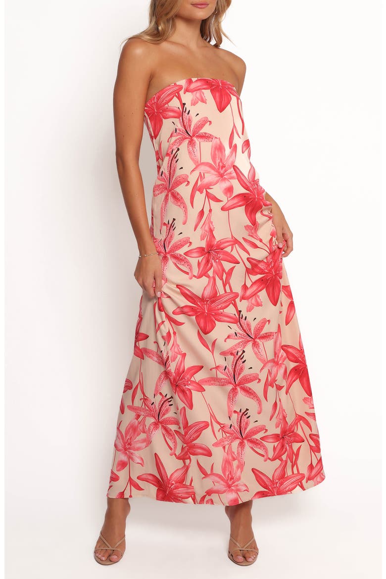Lani Floral Strapless Maxi Dress, Main, color, PINK FLORAL