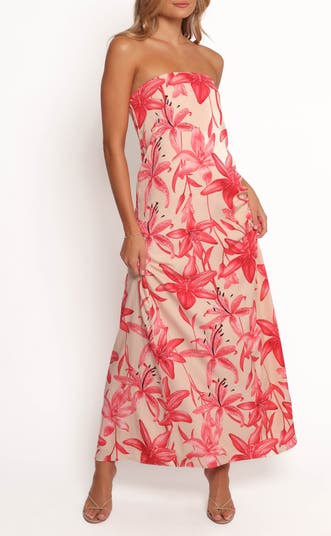 Lani Floral Strapless Maxi Dress