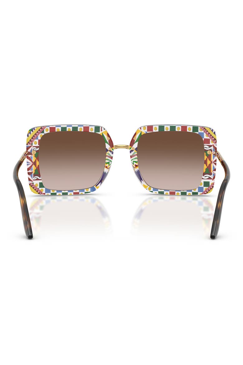 52mm Gradient Square Sunglasses, Alternate, color, HAVANA WHITE BARROW BROWN