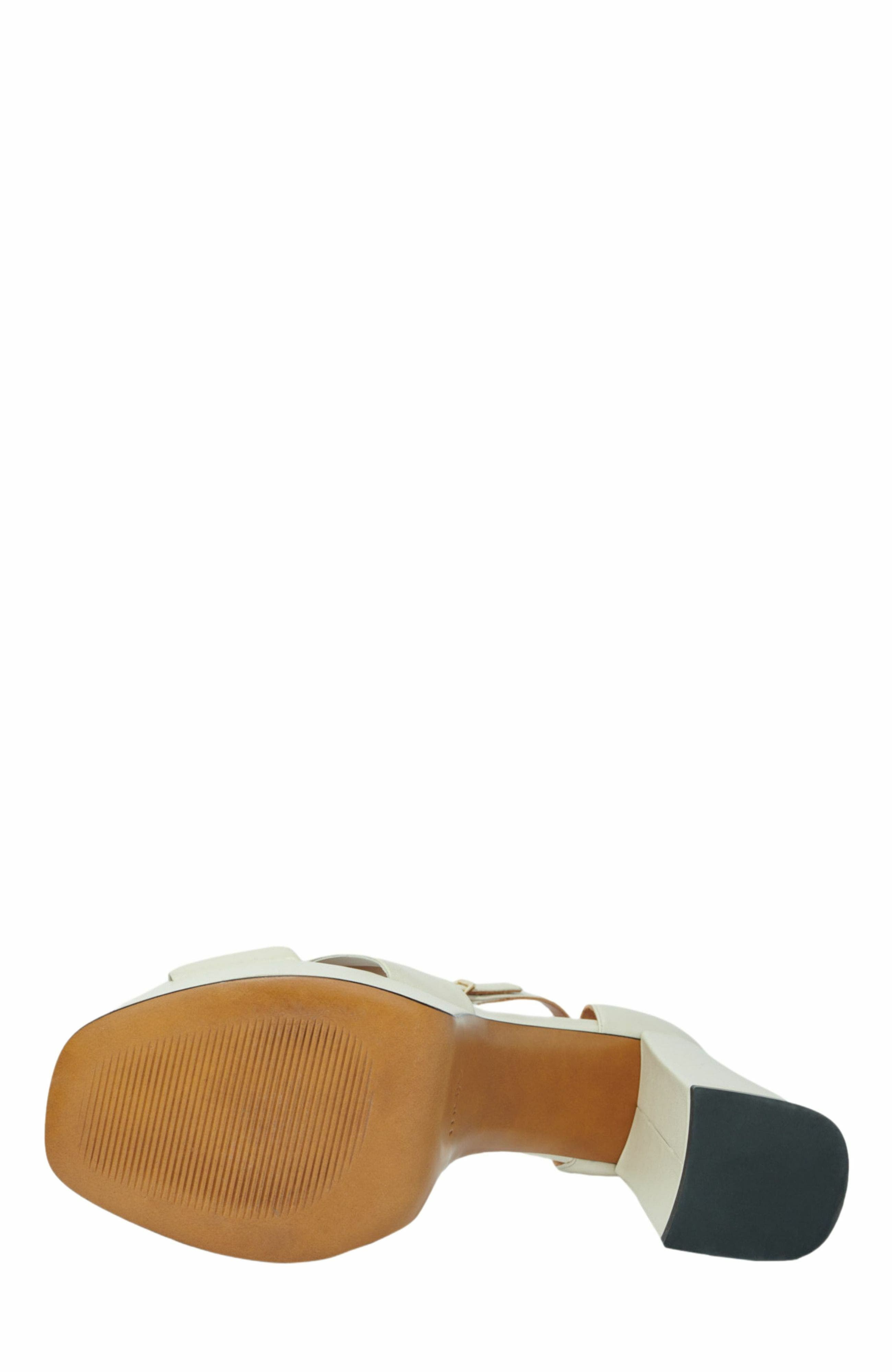 maje Leather platform sandals, Alternate, color, 