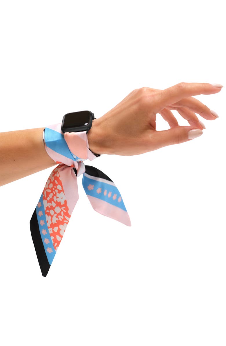 Wristpop Blue Blossom Apple Watch<sup>®</sup> Scarf Watchband, Alternate, color, 