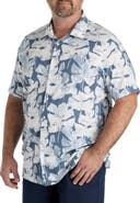 Perry Ellis Big & Tall Abstract Leaf Patterned Sport Shirt