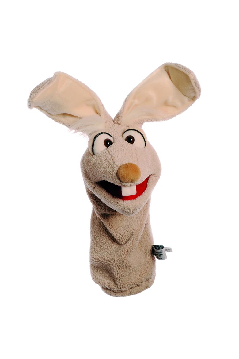 Fred The Rabbit 17 Inch Plush Hand Puppet, Handmade, Main, color, Brown