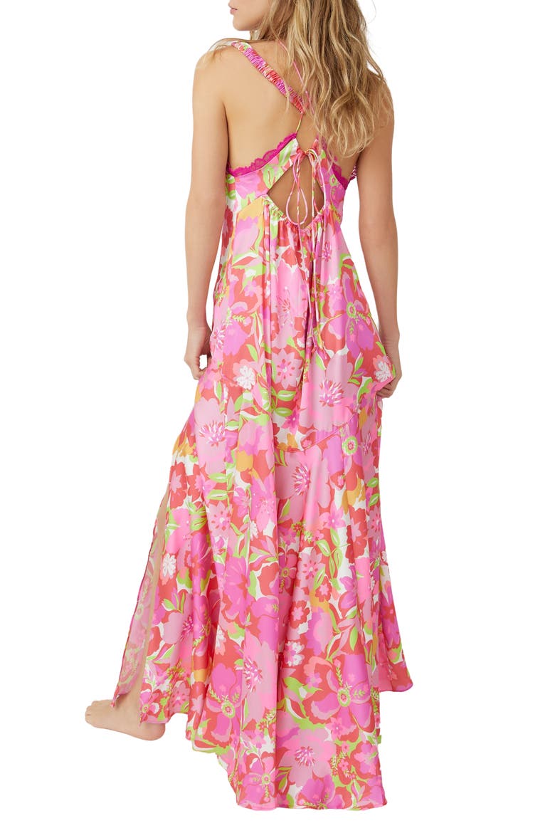 All A Bloom Floral Maxi Nightgown, Alternate, color, NEON POP COMBO