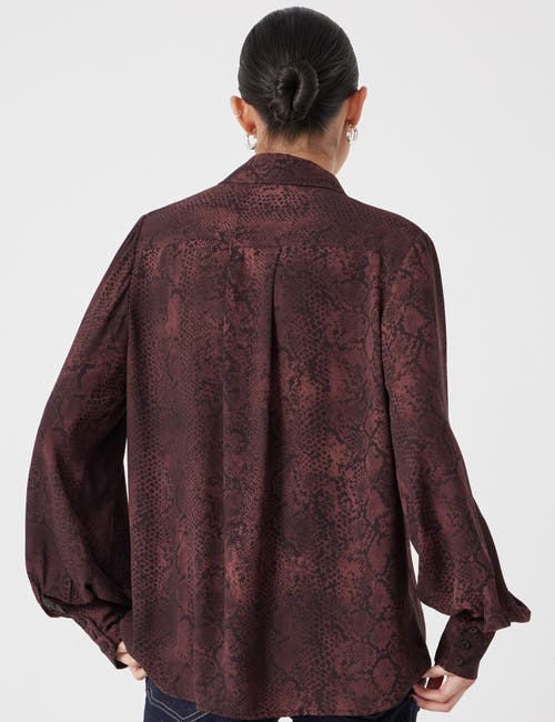 Hush Chiffon Printed Long Sleeve Shirt In Brown