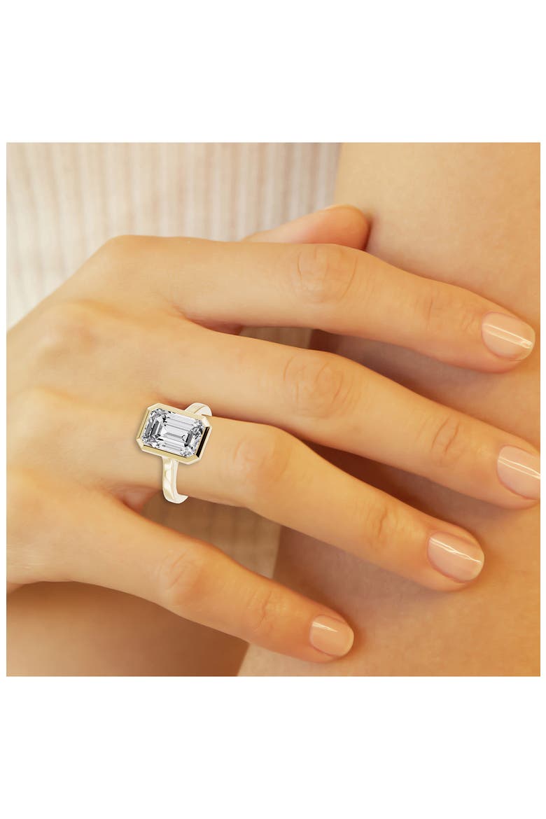 18K Gold Emerald Cut Lab Created Diamond Solitaire Ring - 6.0 ctw (Nordstrom Exclusive), Alternate, color, 18K YELLOW GOLD