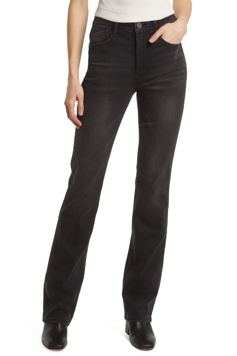 'Ab'Solution Skyrise Itty Bitty Bootcut Jeans (Nordstrom Exclusive), Main, color, BLACK