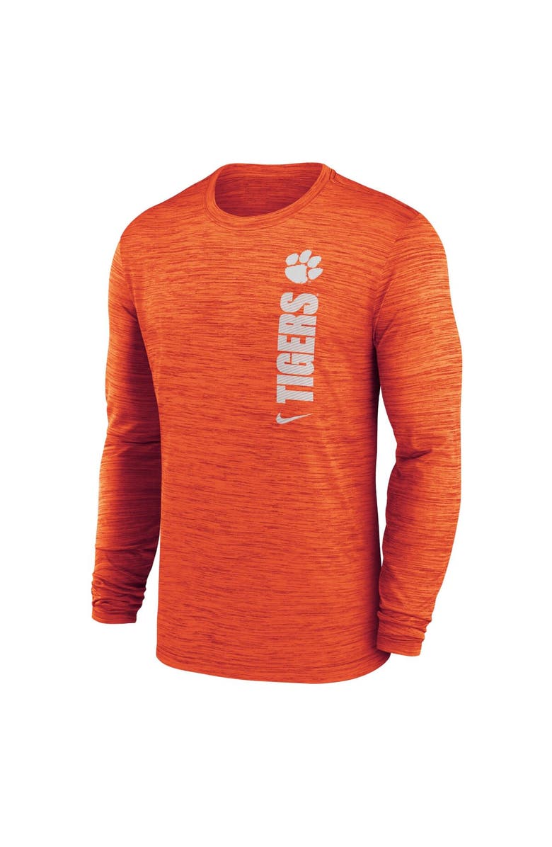 Nike Men's Nike Orange Clemson Tigers 2024 Sideline Velocity Performance Long Sleeve T-Shirt, Alternate, color, Orange