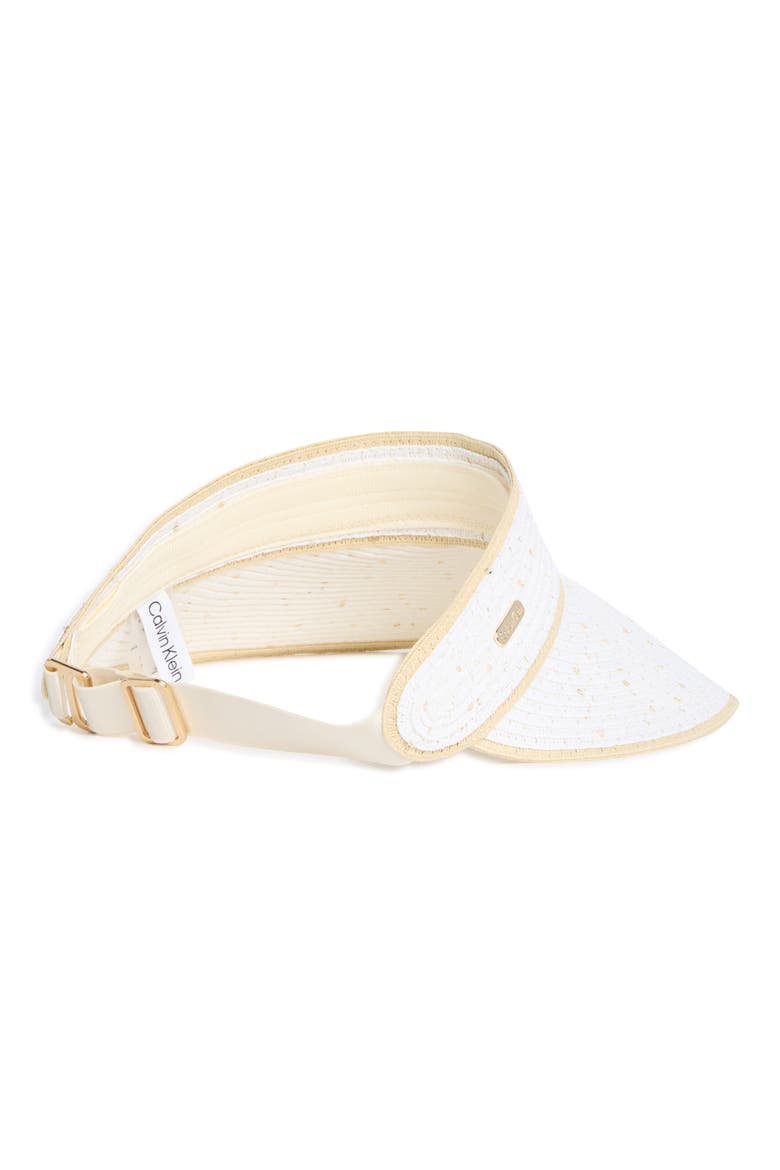 Sequin Straw Visor, Alternate, color, NATURAL