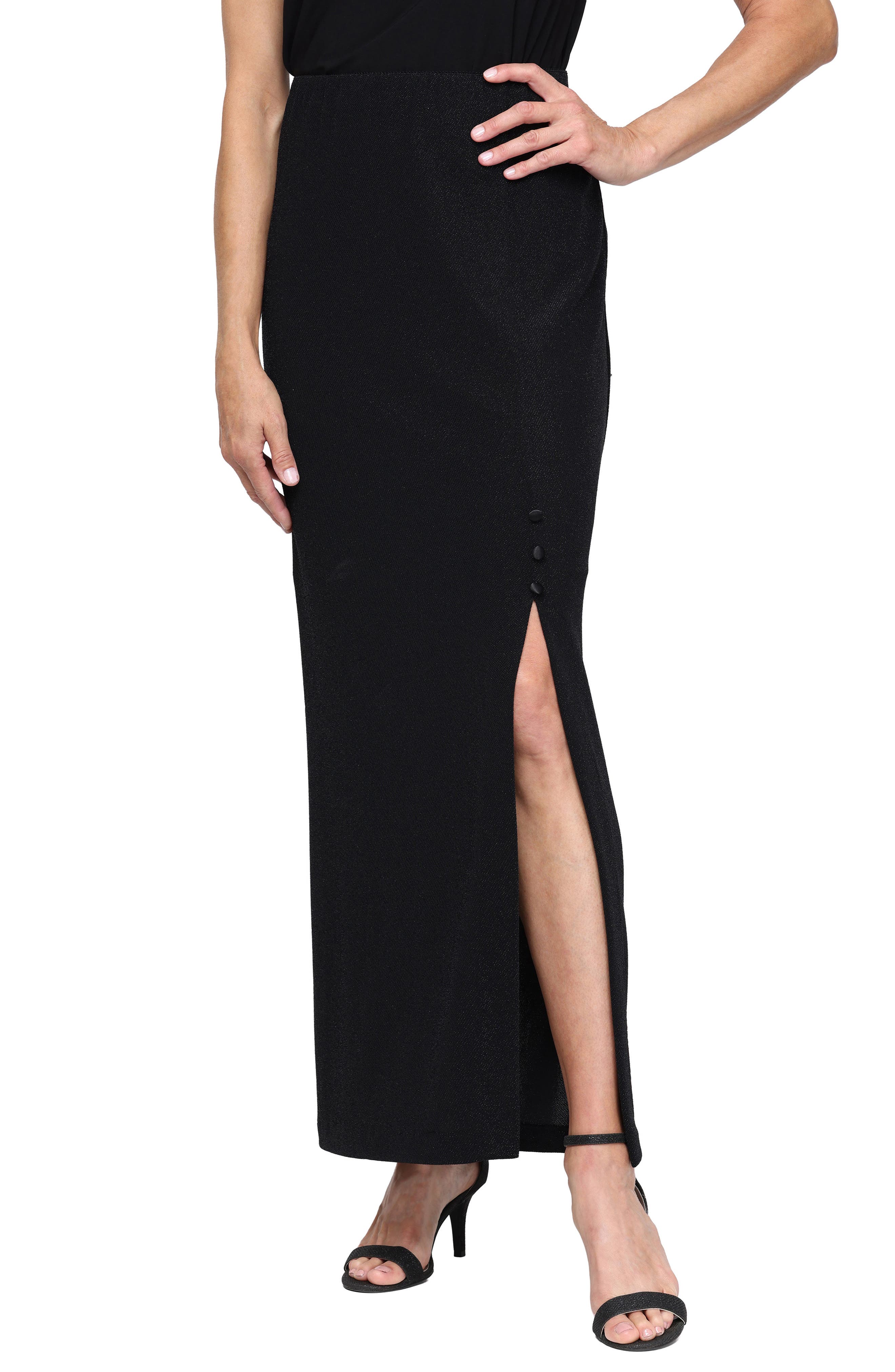 Column Technical Services Alex Evenings Metallic Knit Column Skirt (Women) | Nordstrom