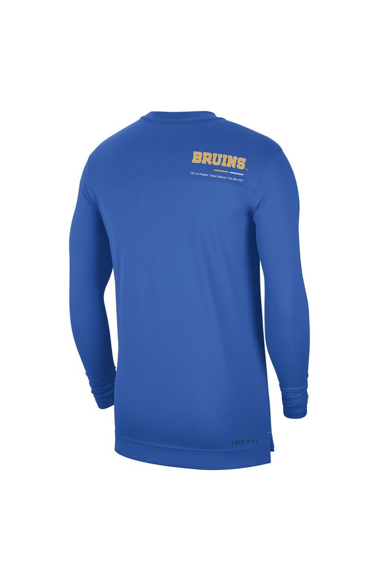 Nike Men's Nike Blue UCLA Bruins 2022 Coach Performance Long Sleeve V-Neck T-Shirt, Alternate, color, Blue