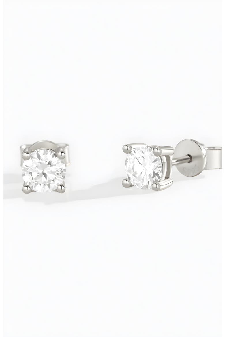 Classic Moissanite Stud Earrings, Main, color, Silver