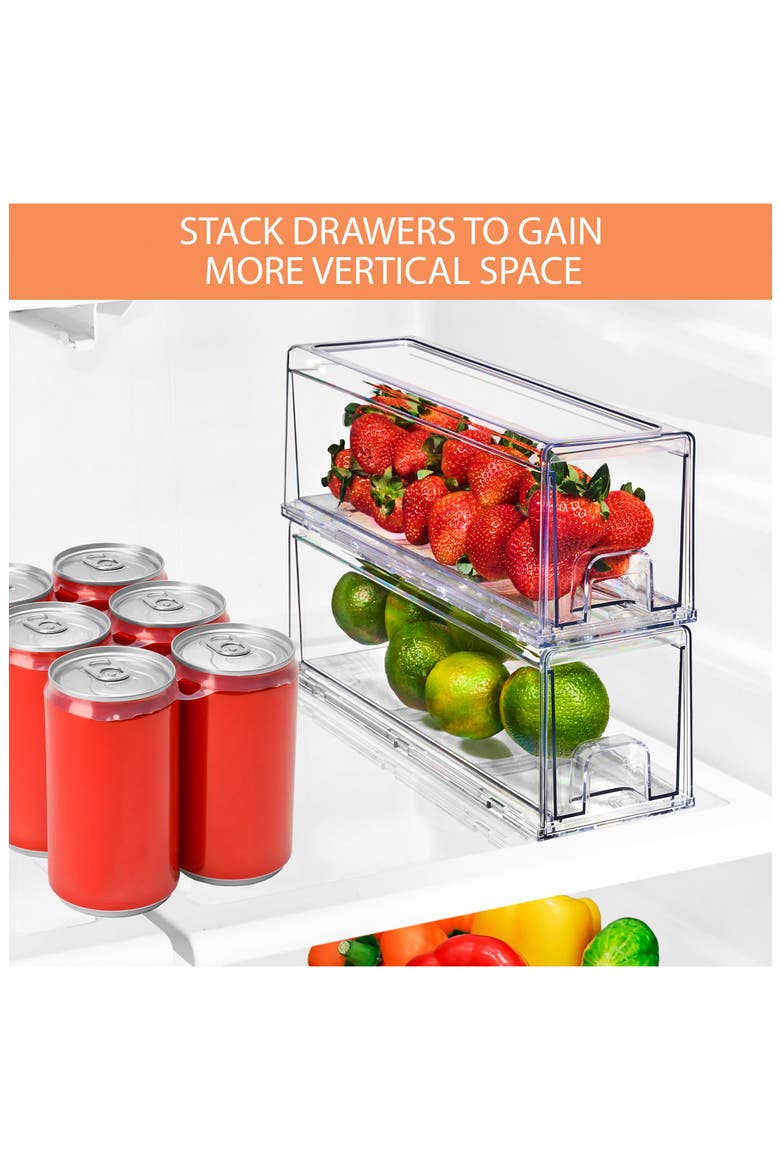 Set of 6 Pull-Out Fridge Storage Drawers, Alternate, color, NO COLOR