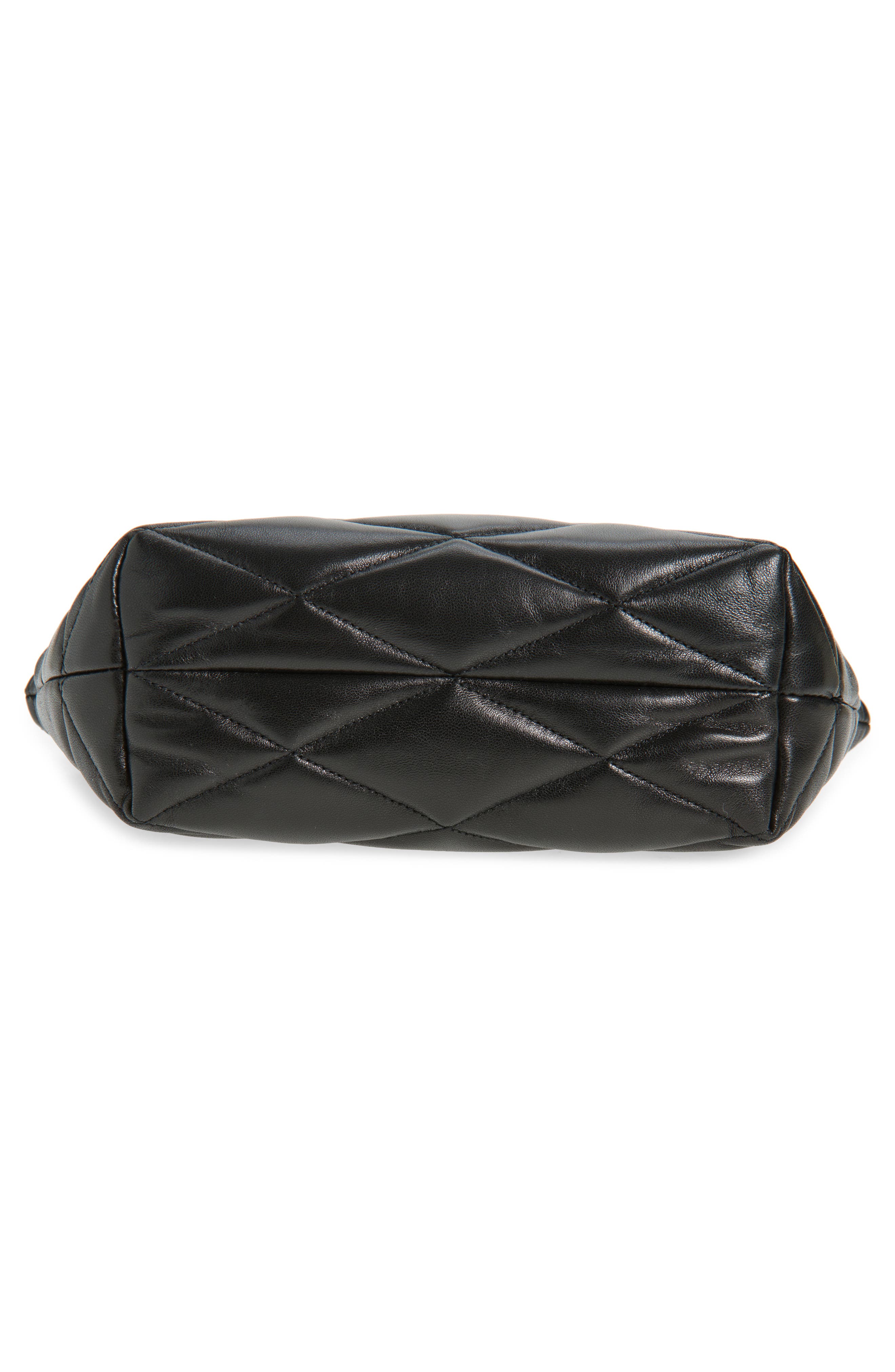 Large Quilted Cosmetics Pouch, Alternate, color, NOIR