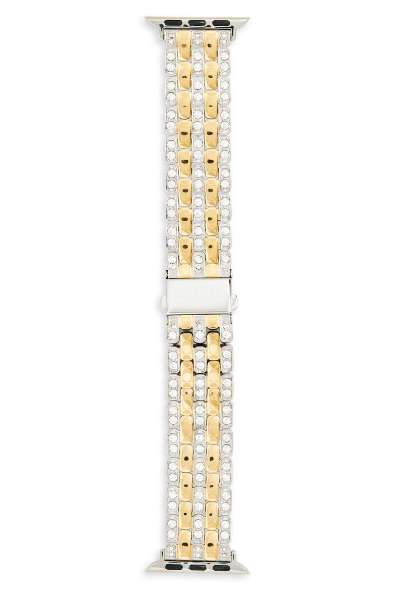 Crystal Pavé Apple Watch® Bracelet Watchband, Main, color, SILVER AND GOLD