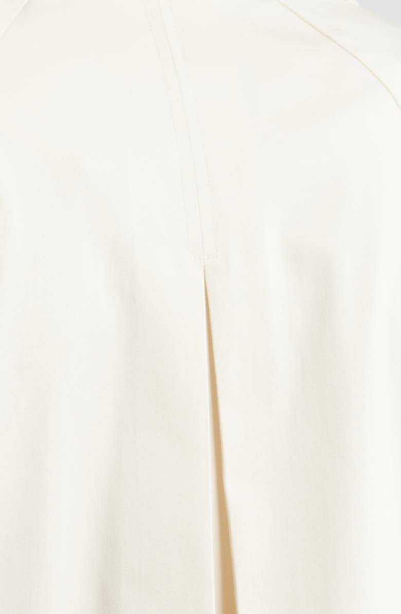 AK ANNE KLEIN Short Double Breasted Cotton Blend Trench Coat, Alternate, color, White Dove