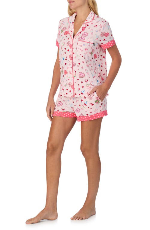 Kate Spade New York Print Short Pajamas In Pink