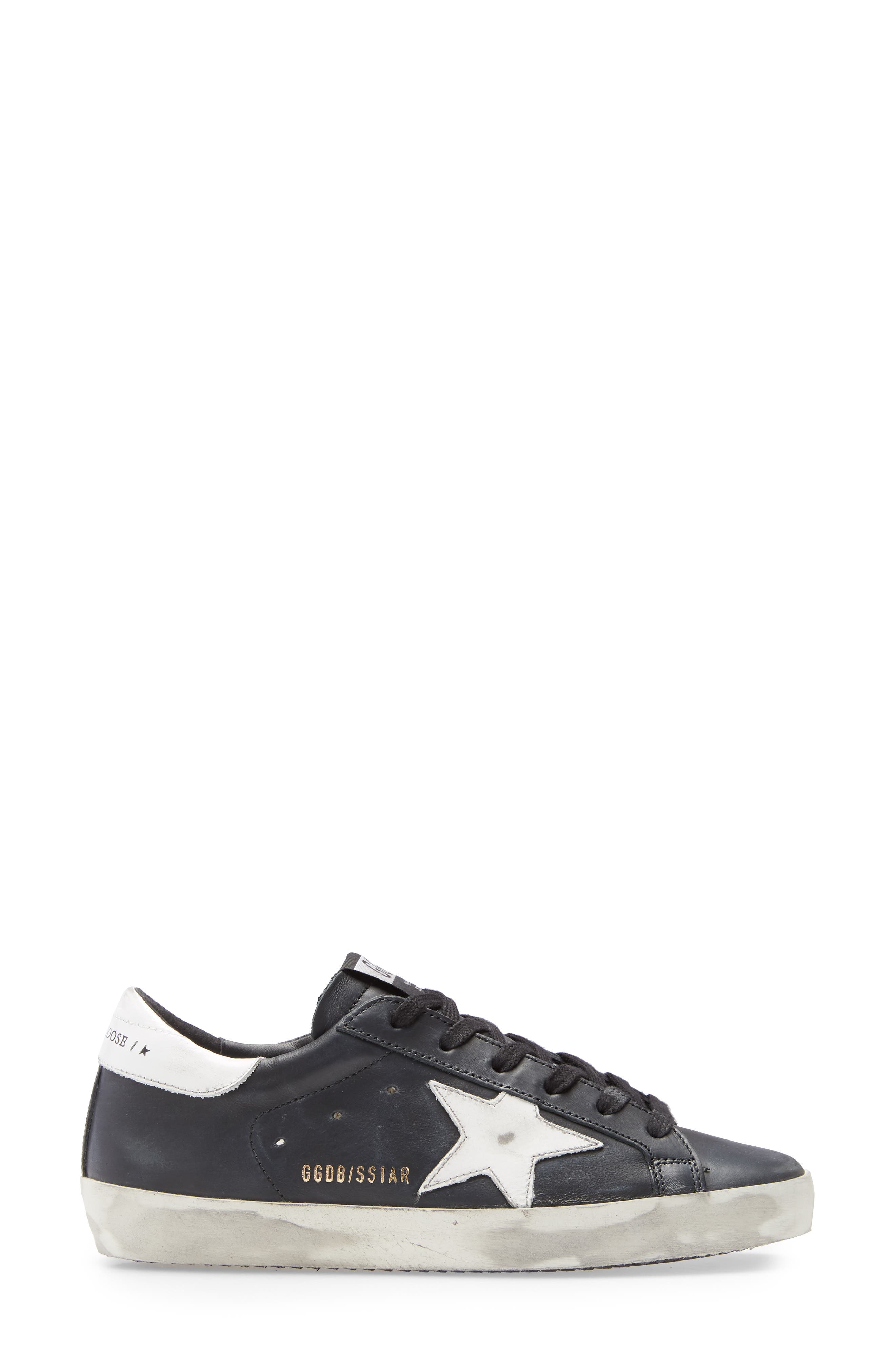 Super-Star Low Top Sneaker, Alternate, color, BLACK WHITE STAR
