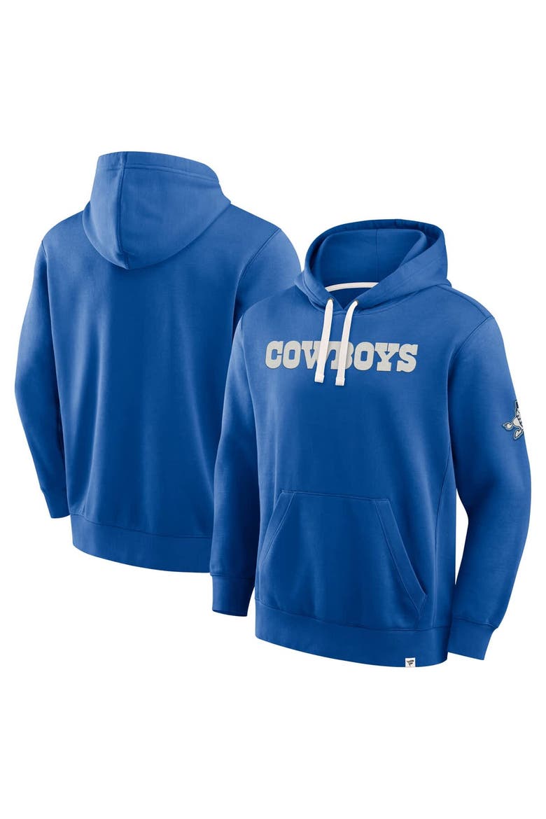 Men's Fanatics Royal Dallas Cowboys New Horizons Heritage Pullover Hoodie, Main, color, Royal
