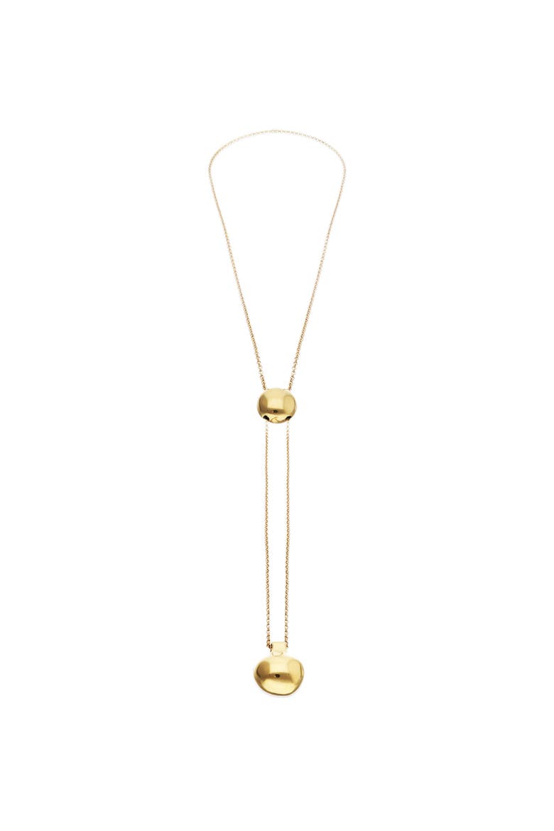 18k gold-plated necklace with height-adjustable chain with two weights, Alternate, color, Gold