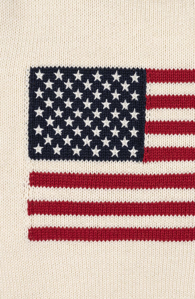 Hope & Henry Kids' Organic Crew Neck Flag Sweater, Alternate, color, Ivory Flag