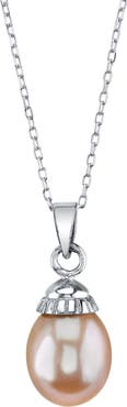 The Pearl Source 14K Gold Pink Freshwater Cultured Pearl Devon Pendant