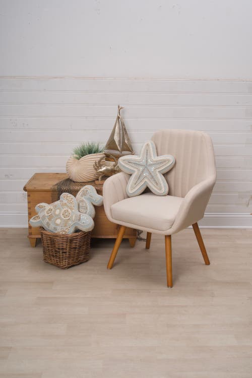 C & F Home C&f Home Beaded Sea Star Coastal Embellished Accent Shaped Pillow In Gray