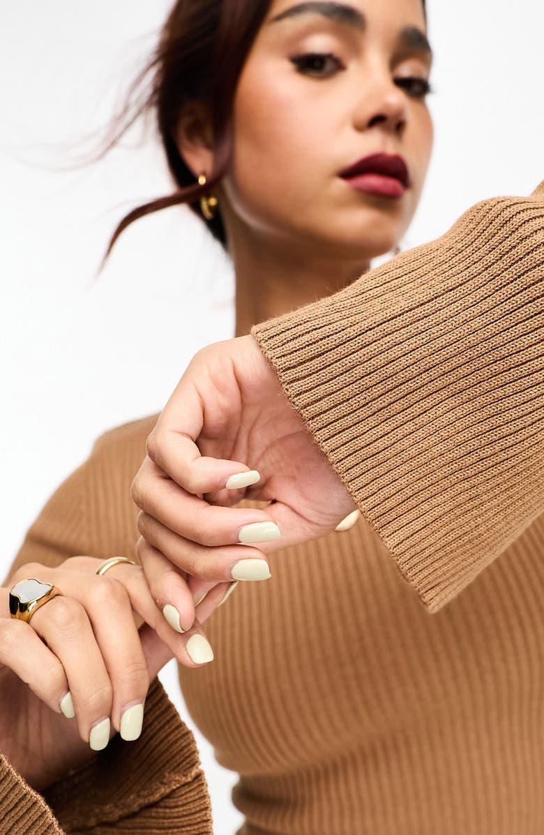 ASOS DESIGN Long Sleeve Fit & Flare Sweater Dress, Alternate, color, 