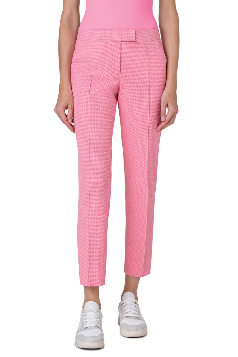 Frankie Stretch Seersucker Crop Pants, Main, color, FLAMINGO