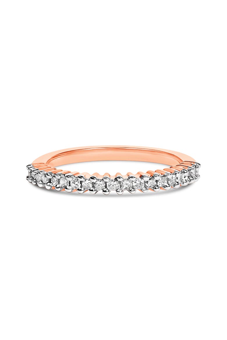 10K Rose Gold Plated Sterling Silver 1/3 ctw Diamond Band Ring, Main, color, Rose Gold over Silver