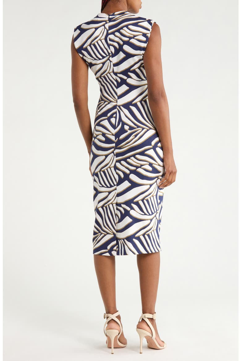 Darrius High Neck Midi Dress, Alternate, color, SAVANAH SHADOW NAVY