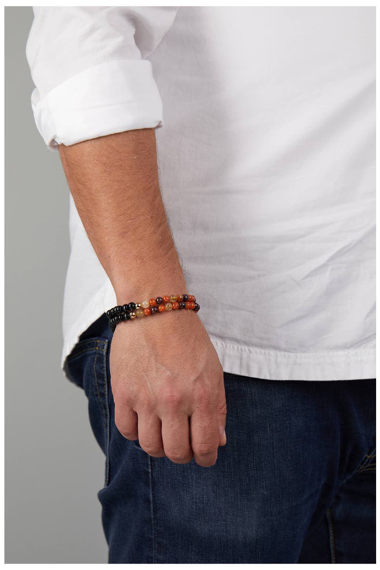 Men's N33 After Dark/Intimacy Set of 2 Healer's Bracelets, Alternate, color, BLACK