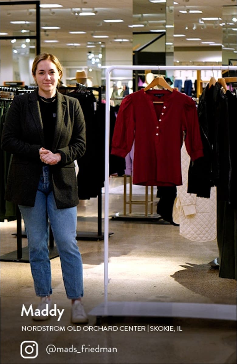 Coralee Puff Sleeve Henley Top, sales video thumbnail