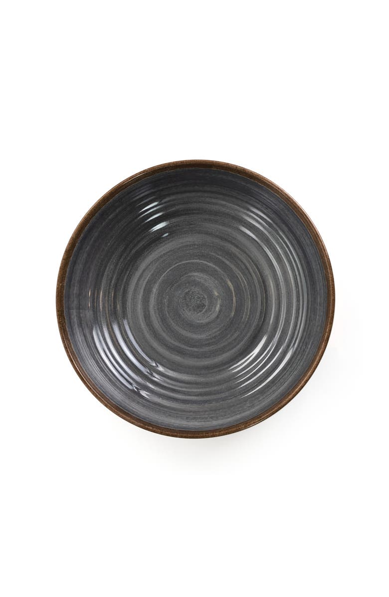 Elama Stone Oak 12 Piece Lightweight Melamine Dinnerware Set, Alternate, color, Black