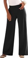Roaman's Plus Size Pull On Wide Leg Soft Knit Pant