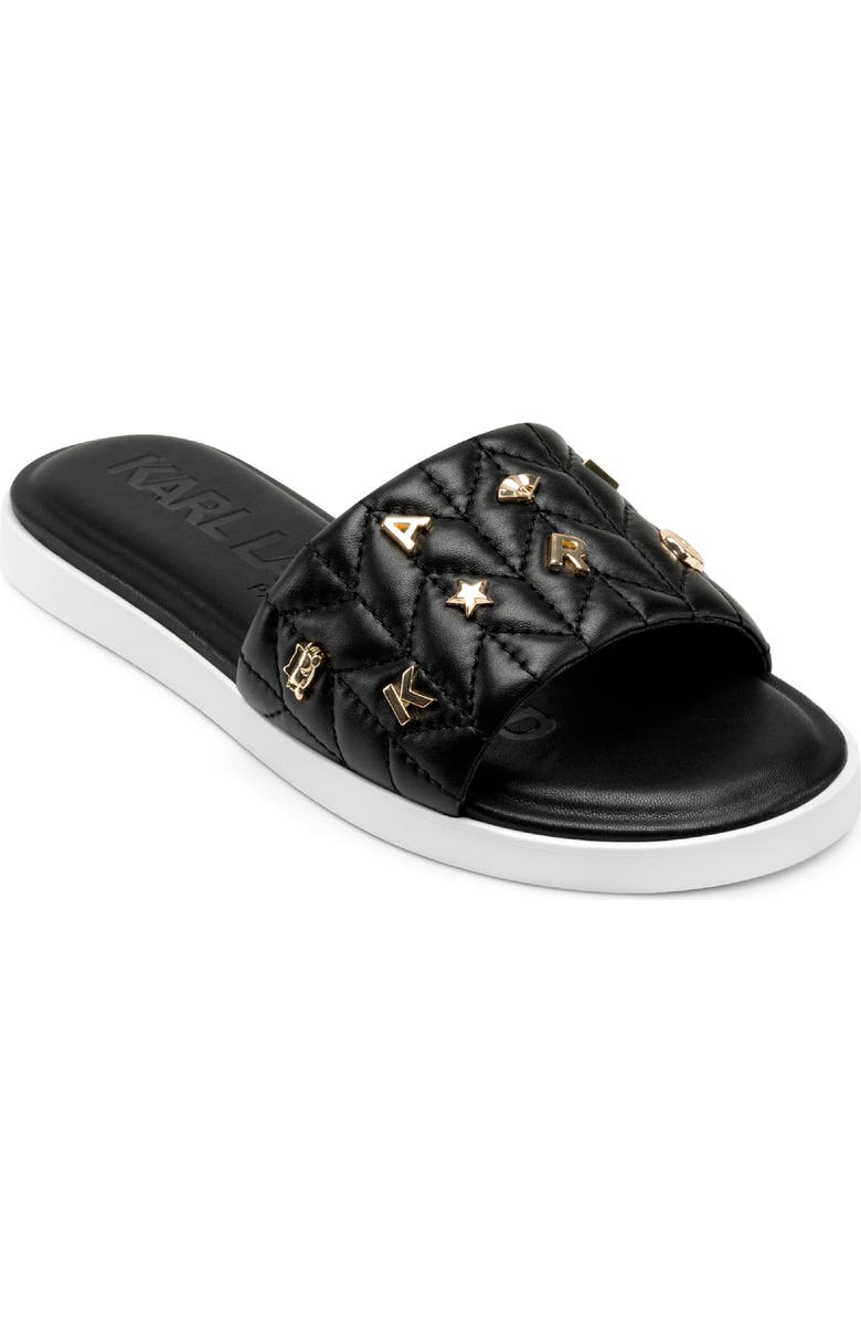 KARL LAGERFELD PARIS Carenza Studs Slide Sandal, Main, color,