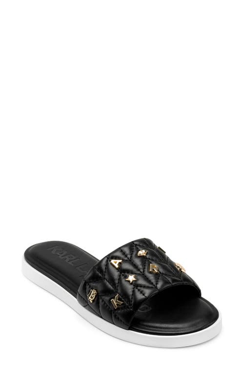 Karl Lagerfeld Carenza Studs Slide Sandal In Black