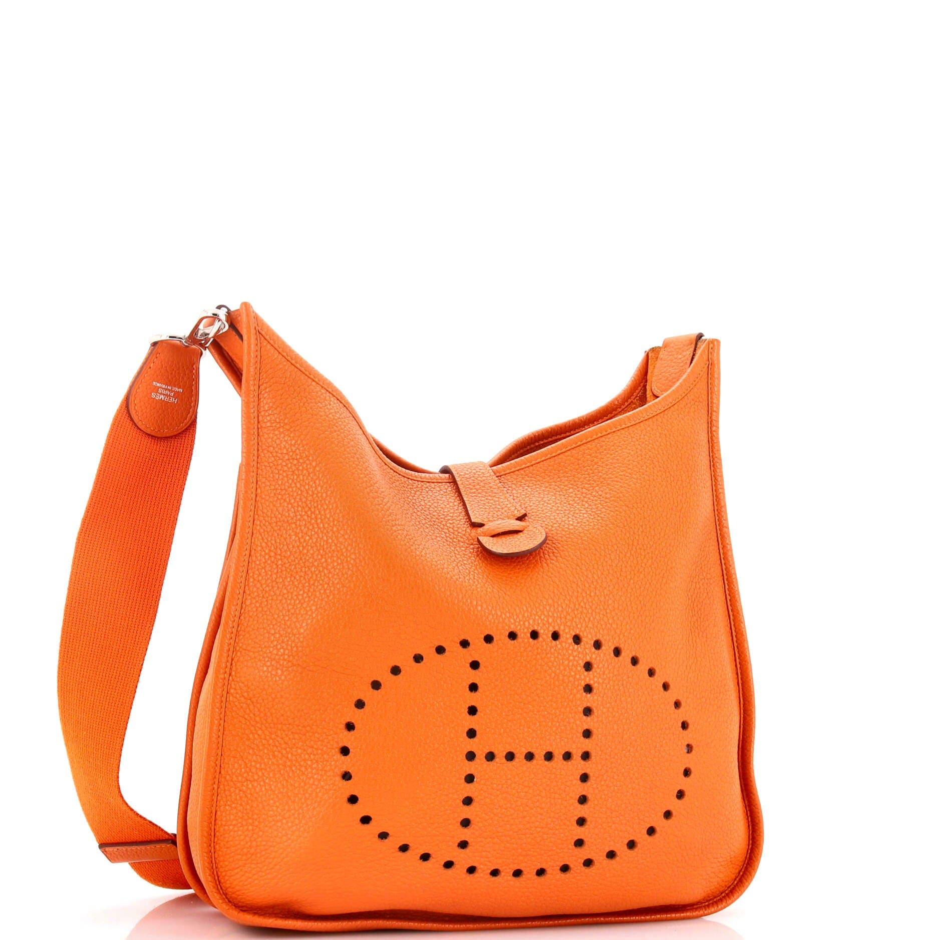Pre-Owned Hermes Evelyne Bag Gen III Clemence PM, Alternate, color, Orange H