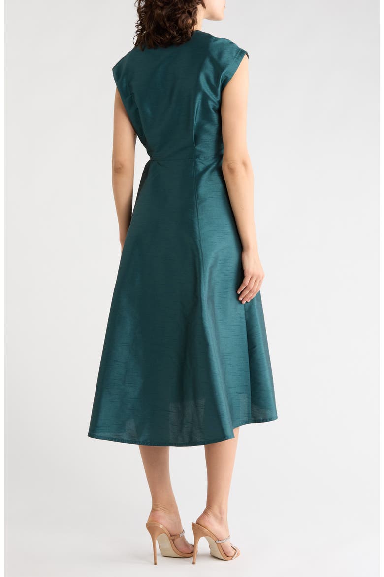 Pleated Wrap Dress, Alternate, color, HUDSON