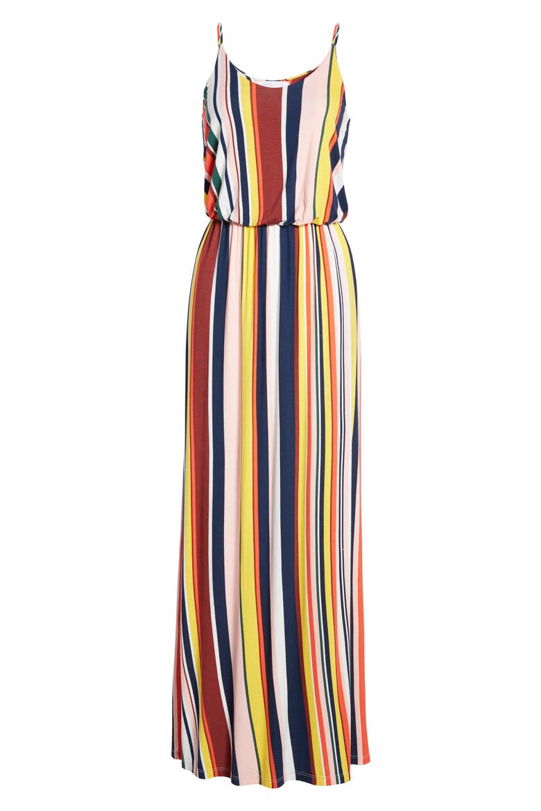 Knit Maxi Dress, Alternate, color, Z/DNUYELLOW MULTI STRIPE