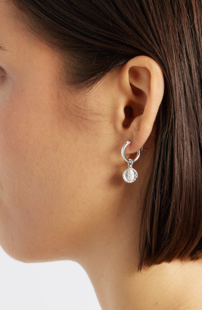 Child of Wild Lady Guadalupe Huggie Hoop Earrings, Alternate, color, Silver