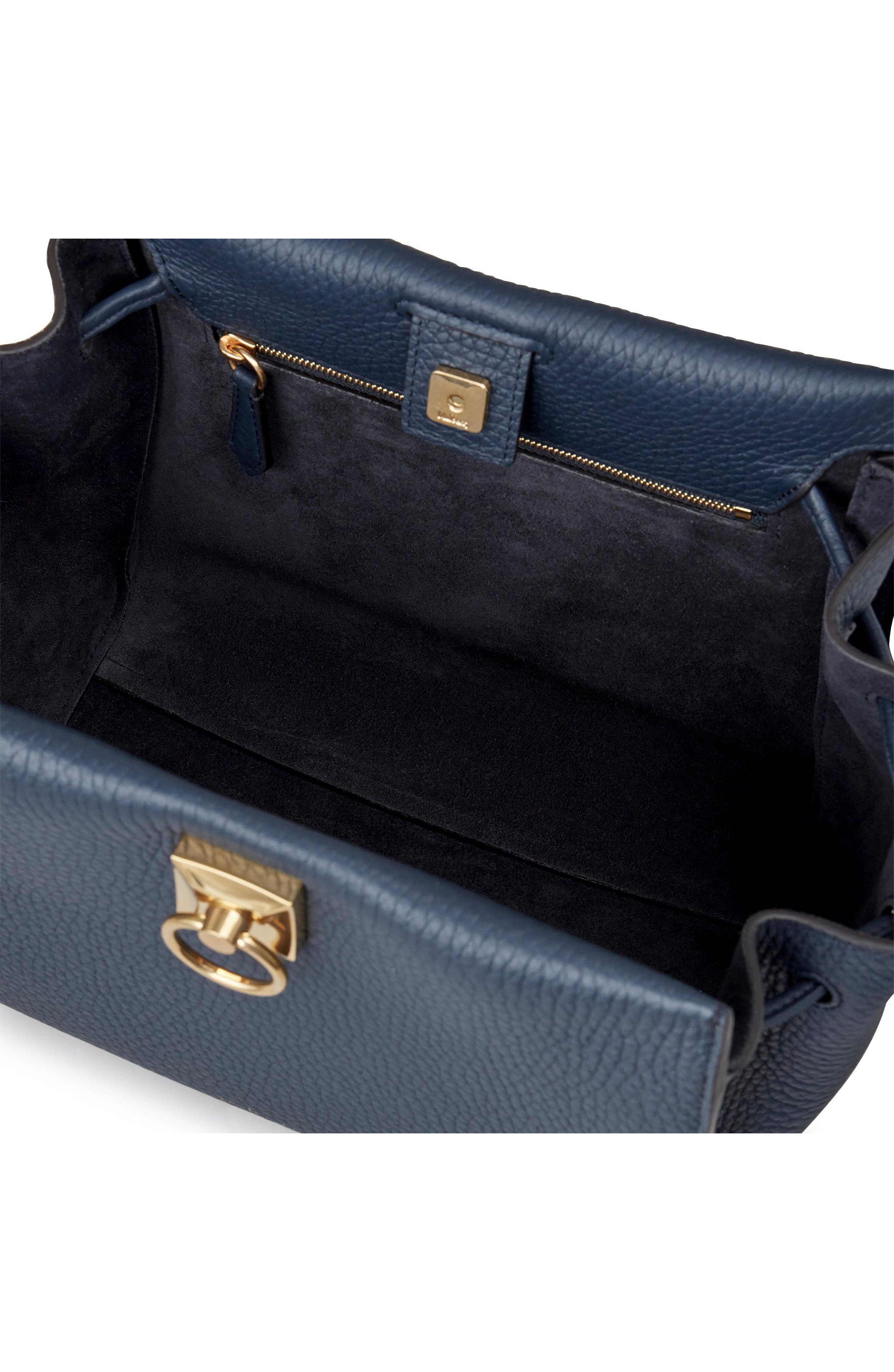 Mulberry Small Iris Leather Top Handle Bag, Alternate, color, Night Sky