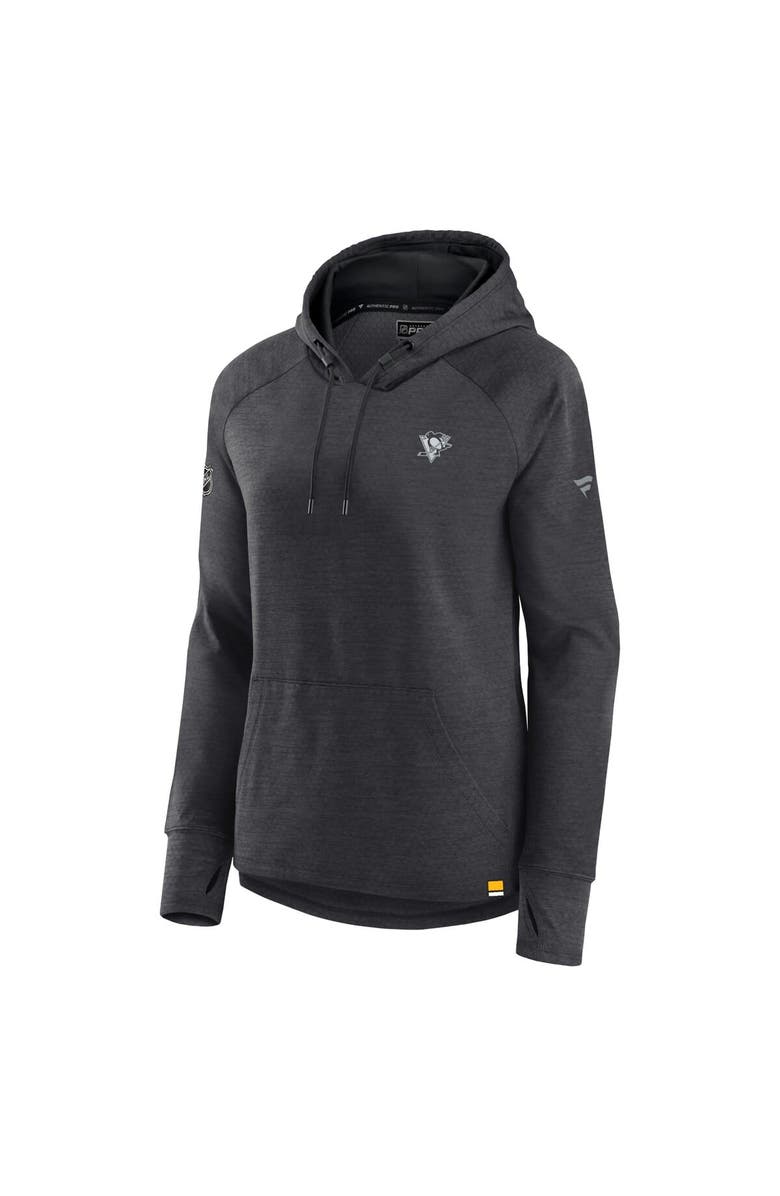 FANATICS Women's Fanatics Branded Heather Charcoal Pittsburgh Penguins Authentic Pro Pullover Hoodie, Alternate, color, Heather Charcoal