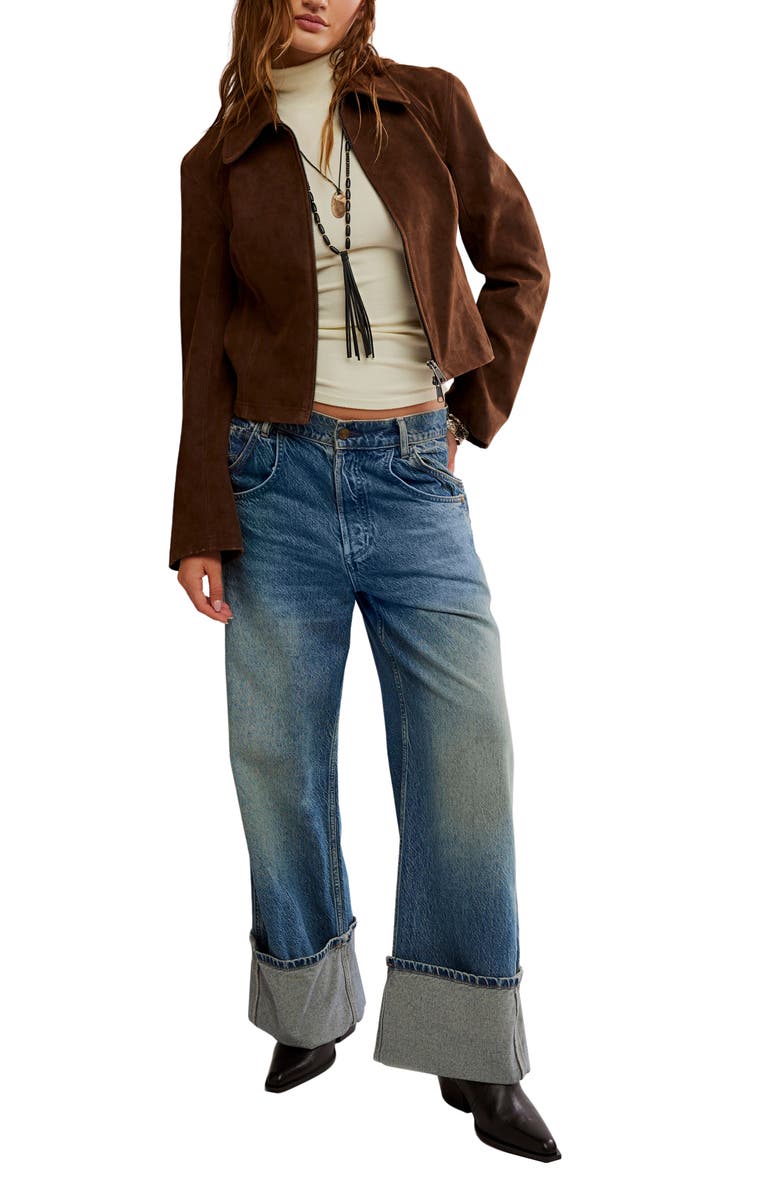 Free People River Faux Suede Jacket, Alternate, color, Double Espresso